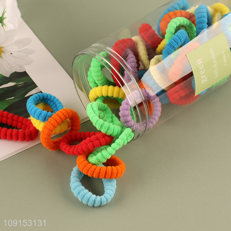 Factory Supply 50PCS Elastic Ponytail Holders Seamless Hair Ties for Women