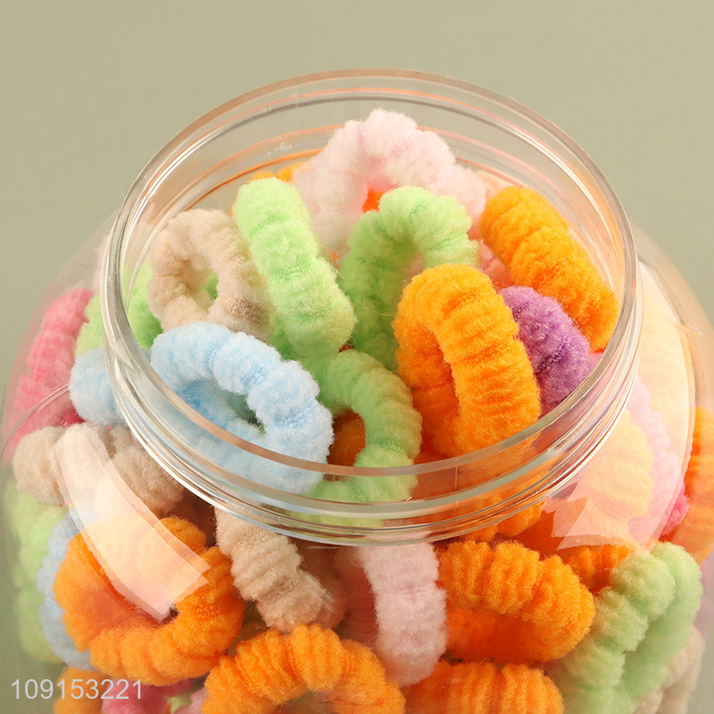 Hot Sale 100PCS Small Hair Ties Fluffy Elastic Ponytail Holders for Kids