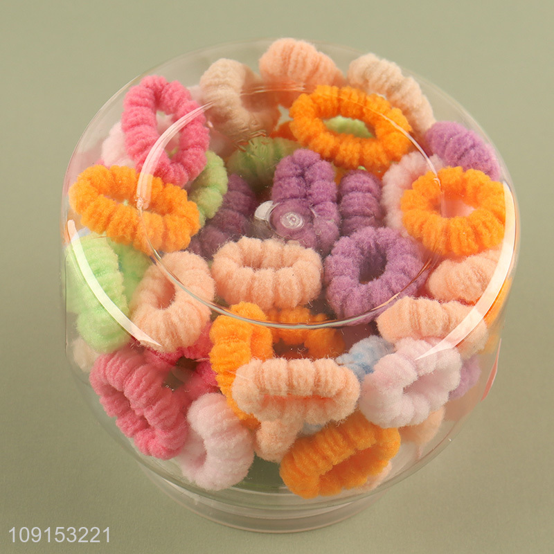 Hot Sale 100PCS Small Hair Ties Fluffy Elastic Ponytail Holders for Kids