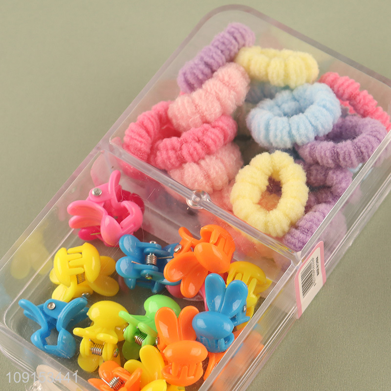 Online Wholesale Colorful Hair Ties and Hair Claw Clips Set for Kids