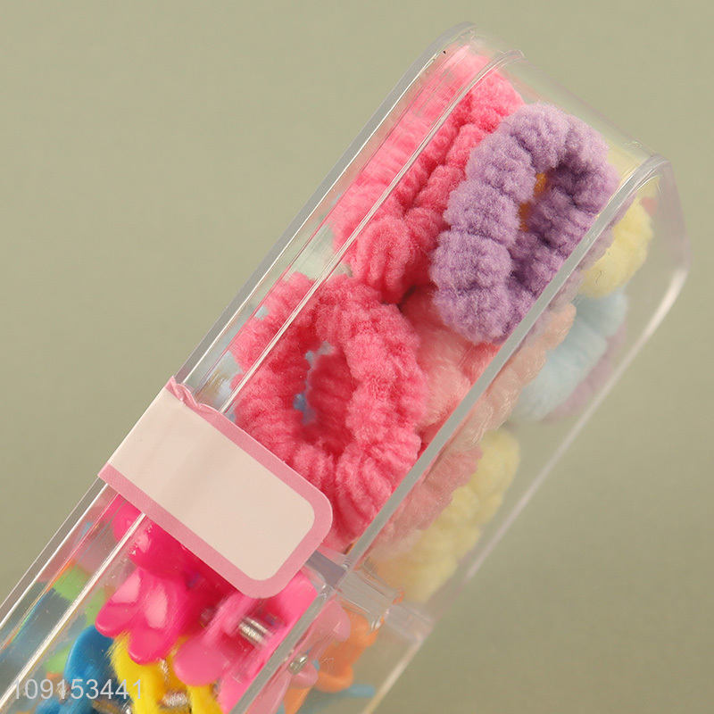Online Wholesale Colorful Hair Ties and Hair Claw Clips Set for Kids