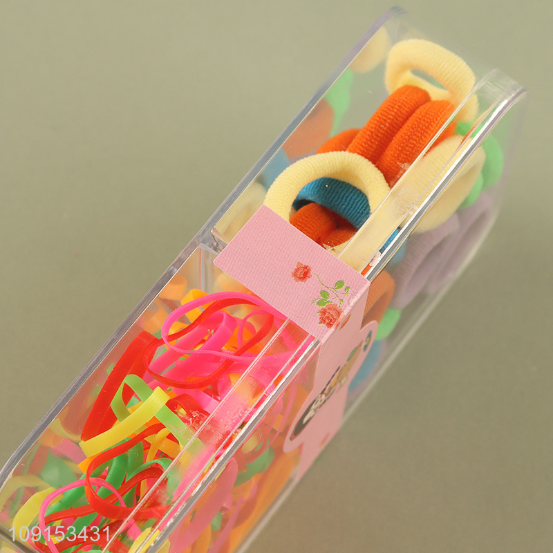 High Quality Colorful Elastic Hair Ties Rubber Hair Bands for Kids