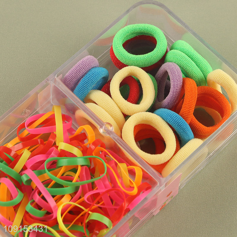 High Quality Colorful Elastic Hair Ties Rubber Hair Bands for Kids