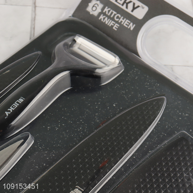 Good Quality 6-Piece Super Sharp Kitchen Knife Set with Ergonomic Handles