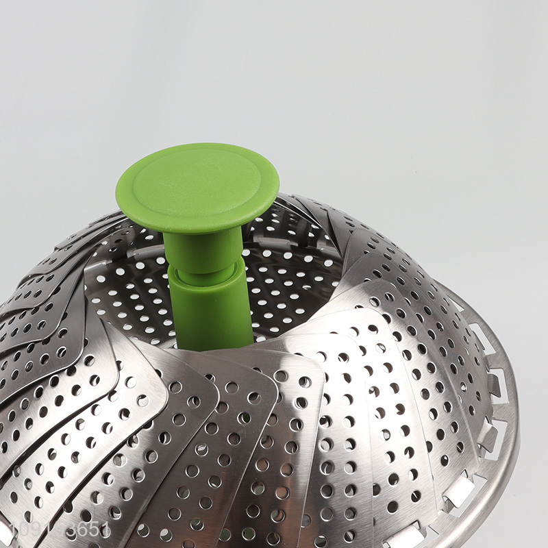 Top selling stainless steel folding kitchen steamer basket wholesale