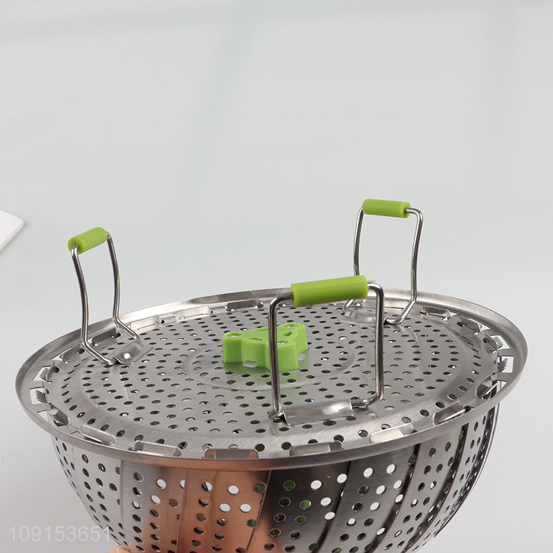 Top selling stainless steel folding kitchen steamer basket wholesale