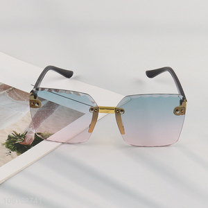 New Product Rimless Rectangle Sunglasses Polarized Sunglasses for Driving