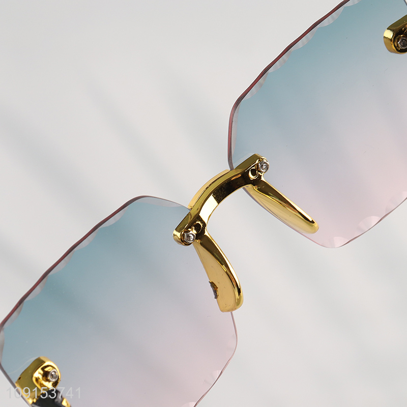 New Product Rimless Rectangle Sunglasses Polarized Sunglasses for Driving