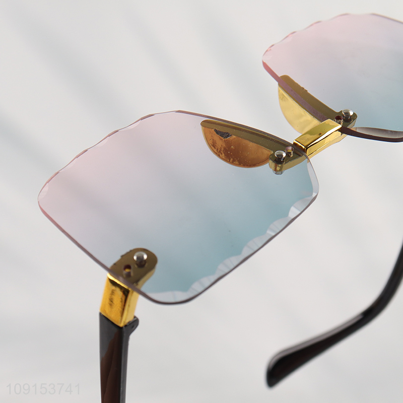 New Product Rimless Rectangle Sunglasses Polarized Sunglasses for Driving