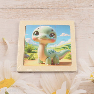 China factory dinosaur pattern wooden puzzle toys for children