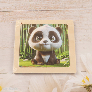 Hot products panda pattern kids wooden puzzle toys jigsaw toys