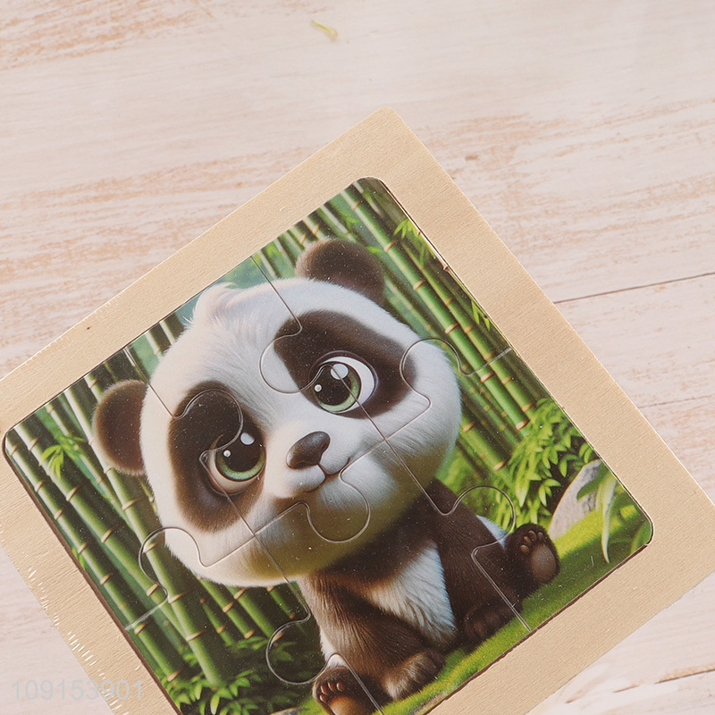 Hot products panda pattern kids wooden puzzle toys jigsaw toys