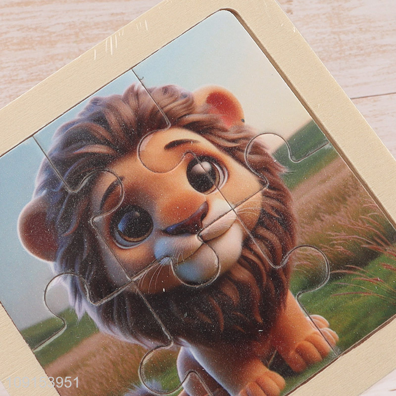Hot sale lion pattern wooden puzzle toys jigsaw toys for children