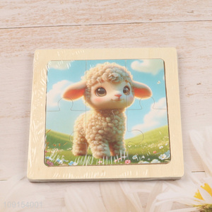 Factory direct sale sheep pattern wooden puzzle toys jigsaw toys for kids