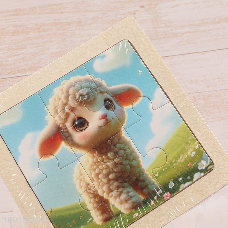 Factory direct sale sheep pattern wooden puzzle toys jigsaw toys for kids