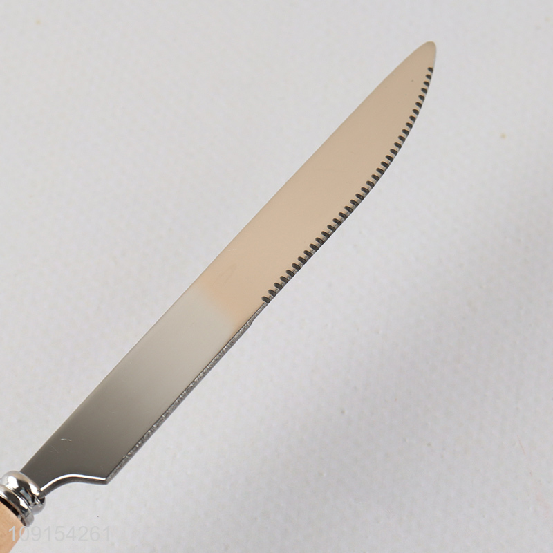 Good Quality Stainless Steel Dinner Knife Steak Knife with Wooden Handle