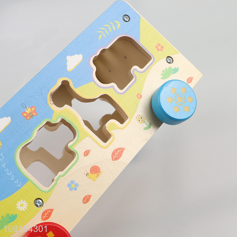 China factory wooden farm truck toy animal matching toy for kids