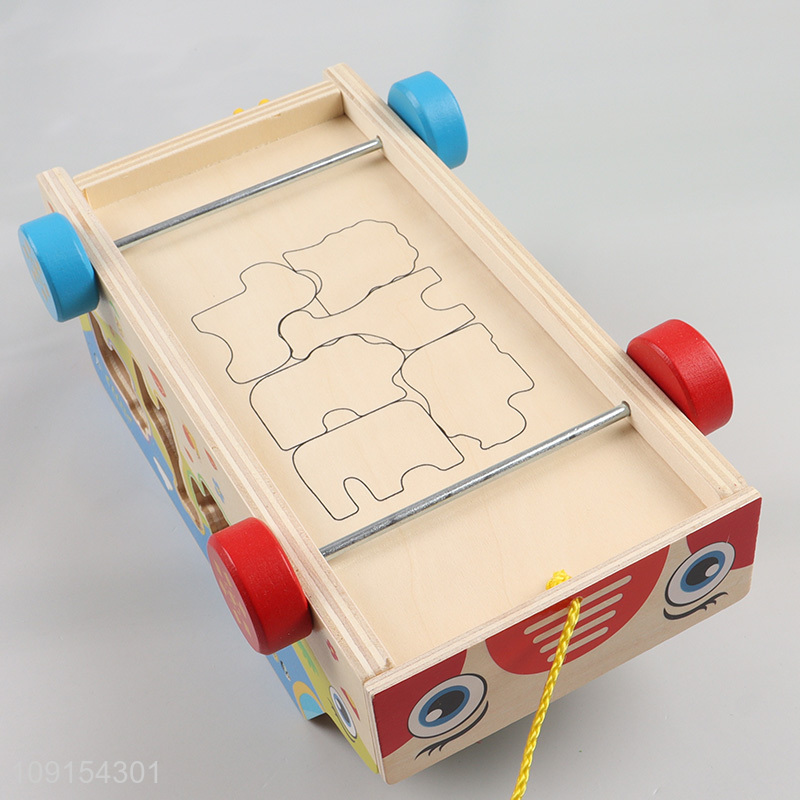 China factory wooden farm truck toy animal matching toy for kids