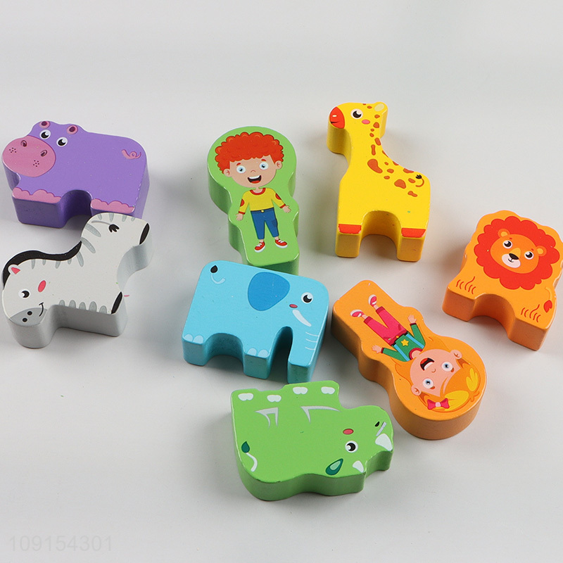 China factory wooden farm truck toy animal matching toy for kids