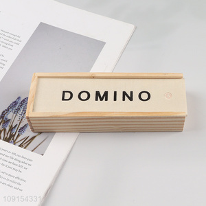 Top products wooden educational toys games domino set for sale