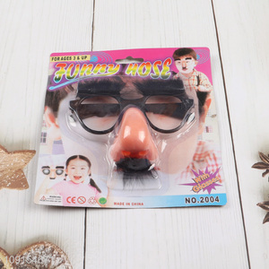 Good selling party supplies funny disguise glasses with red clown nose