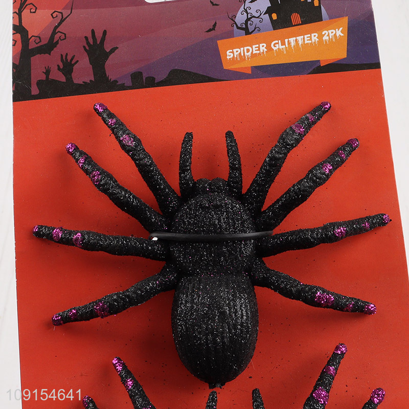 Good quality 2pcs Halloween decoration artificial spider for sale