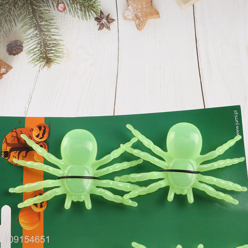 Top products 4pcs Halloween party supplies fluorescent spider for decoration