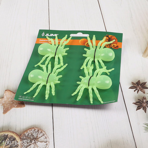 Top products 4pcs Halloween party supplies fluorescent spider for decoration