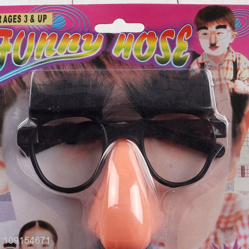 Good selling party supplies funny disguise glasses with red clown nose