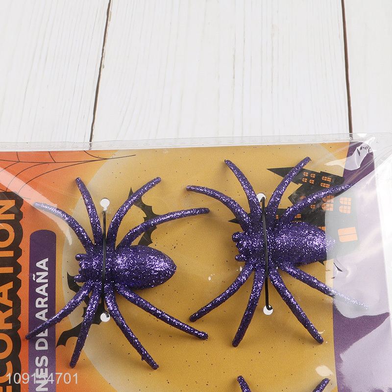 China factory 4pcs Halloween party decoration spider decoration for sale