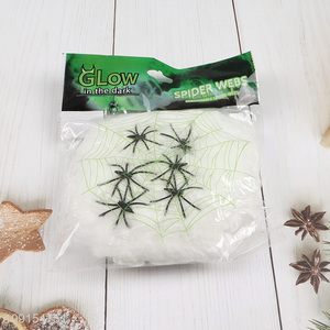 Hot products Halloween party decoration glow in the dark spider webs