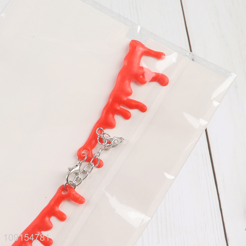 Top sale adult Halloween party supplies blood drip necklace