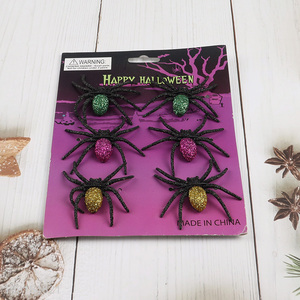 Most popular 6pcs multicolor Halloween party supplies fake spider