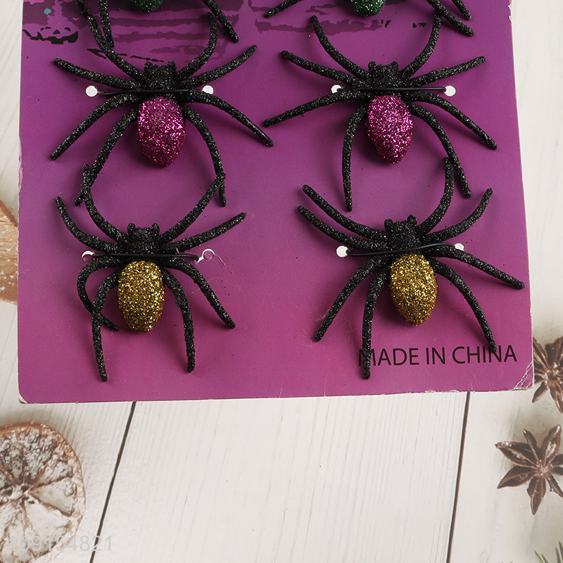 Most popular 6pcs multicolor Halloween party supplies fake spider
