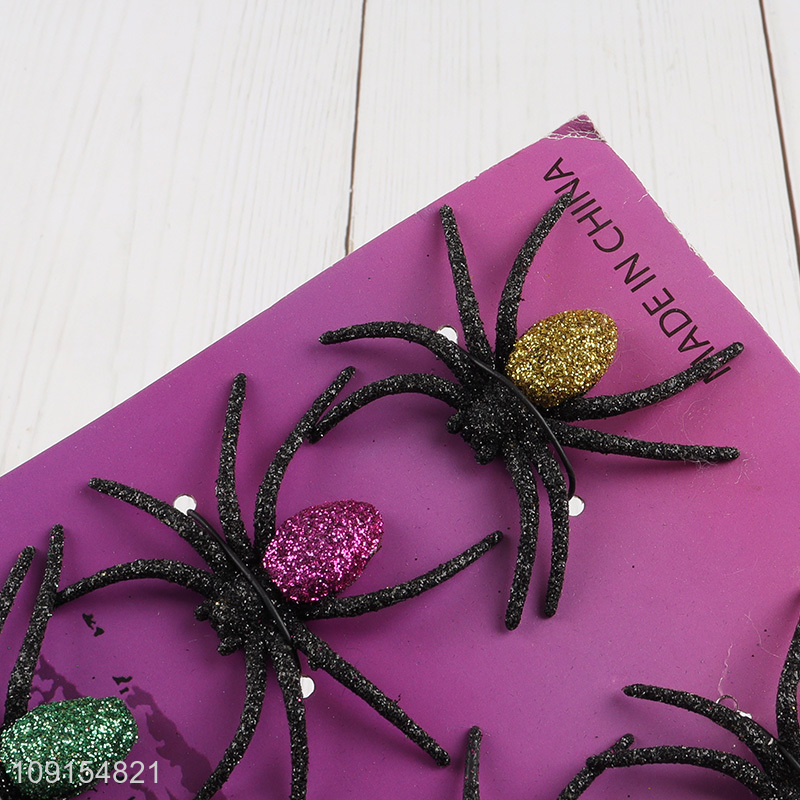 Most popular 6pcs multicolor Halloween party supplies fake spider