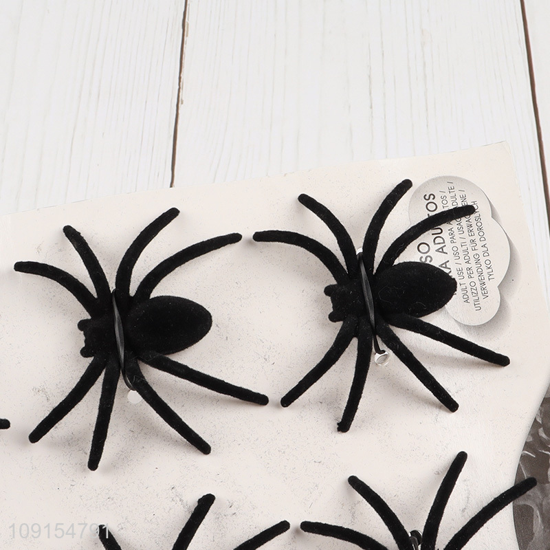 Latest products 8pcs black Halloween party decoration spider decoration