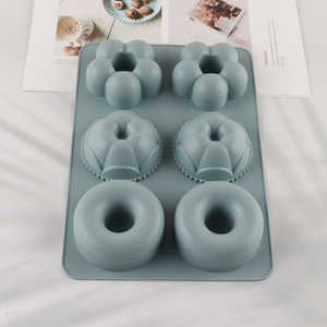 Factory Price 6-Cavity Silicone Donut Pan Silicone Cake Donut Molds