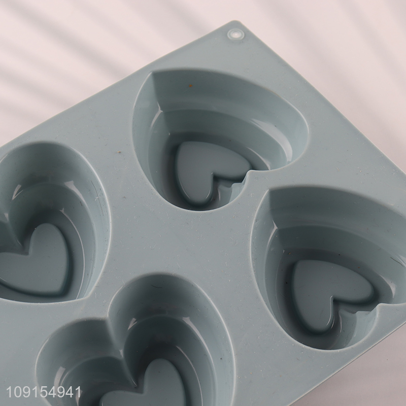 Popular Product 6-Cavity Silicone Heart Cake Mold Non-Stick Cake Pan