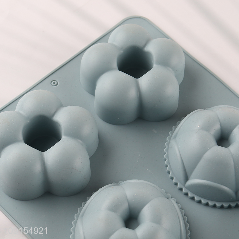Factory Price 6-Cavity Silicone Donut Pan Silicone Cake Donut Molds