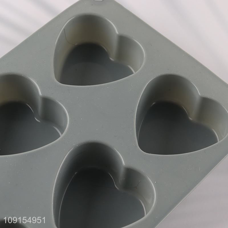 New Arrival 6-Cavity Silicone Heart Cake Molds for Chocolate Jello