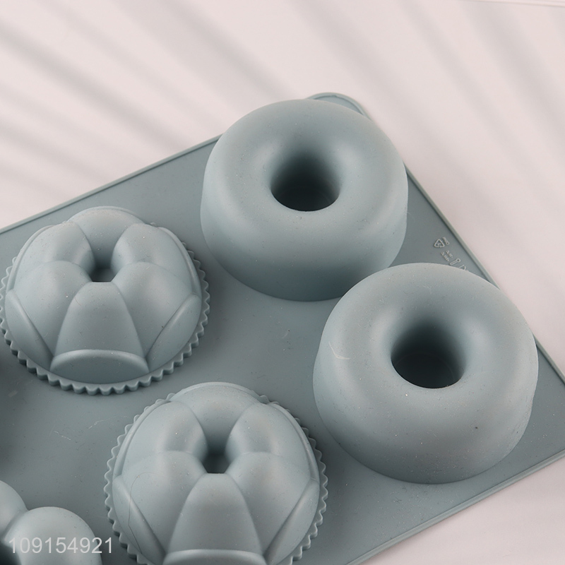 Factory Price 6-Cavity Silicone Donut Pan Silicone Cake Donut Molds