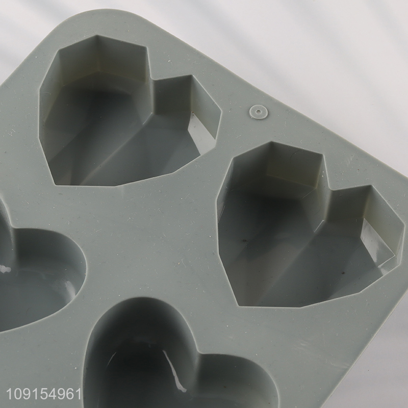 Hot Selling 6-Cavity Heart Silicone Cake Molds for Soap Chocolate