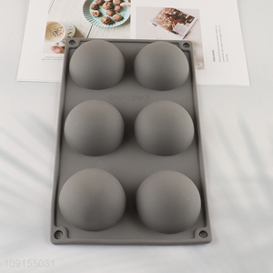 Wholesale 6-Cavity Hemisphere Silicone Cake Molds Chocolate Jelly Molds