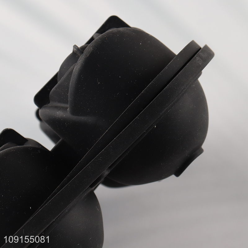 Hot Selling 4-Cavity Silicone Rose Ice Cube Molds for Whiskey Cocktail