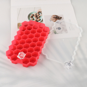 Hot Sale 37-Cavity Silicone Honeycomb Ice Cube Tray with Lid for Freezer