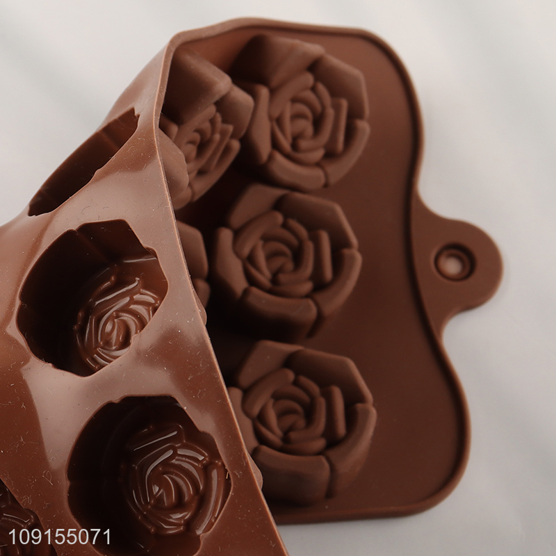 Hot Selling 15-Cavity Rose Flower Silicone Molds for Cake Cookie Chocolate
