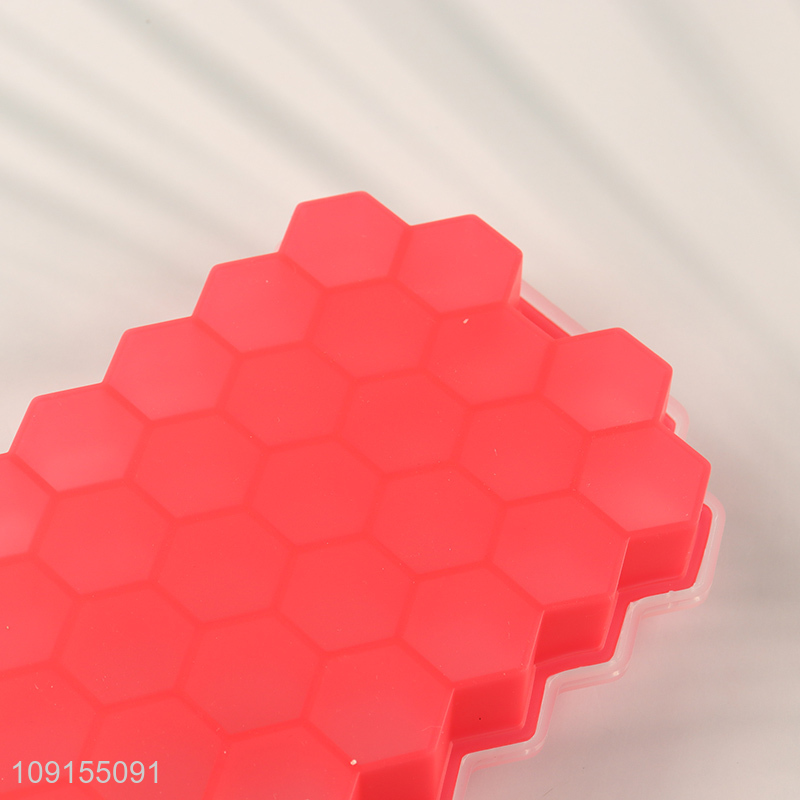 Hot Sale 37-Cavity Silicone Honeycomb Ice Cube Tray with Lid for Freezer