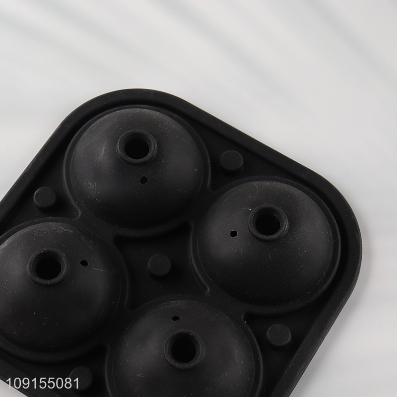 Hot Selling 4-Cavity Silicone Rose Ice Cube Molds for Whiskey Cocktail