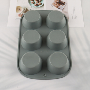 New Arrival 6-Cavity Non-Stick Silicone Muffin Pan Silicone Cake Molds