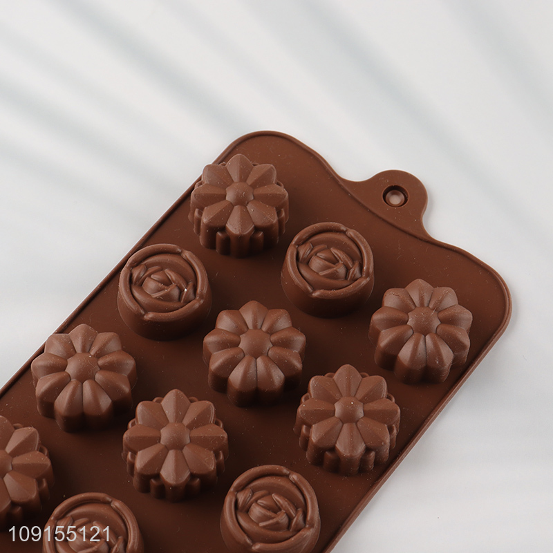 Wholesale 15-Cavity Silicone Chocolate Molds Cake Molds Candy Jelly Molds